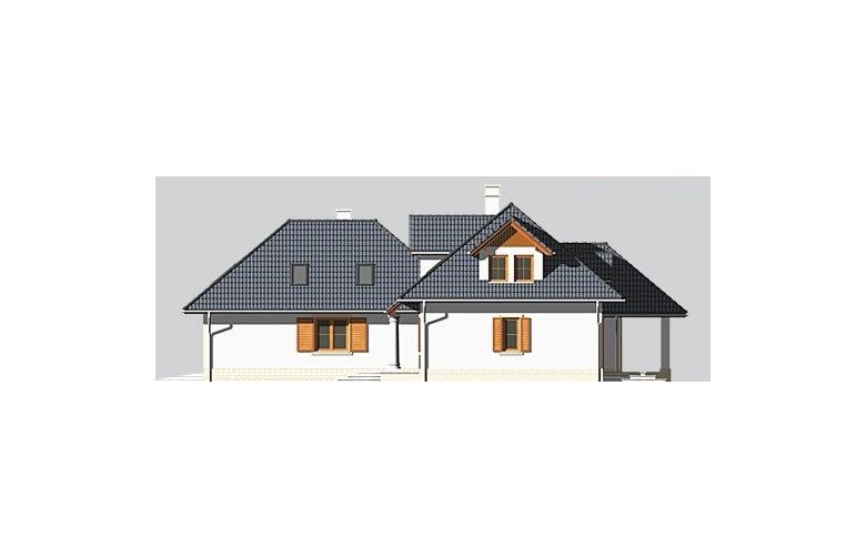 Projekt domu jednorodzinnego LK&458 - elewacja 4