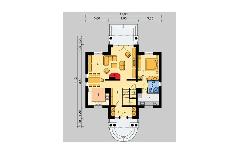 Projekt domu jednorodzinnego LK&461 - parter