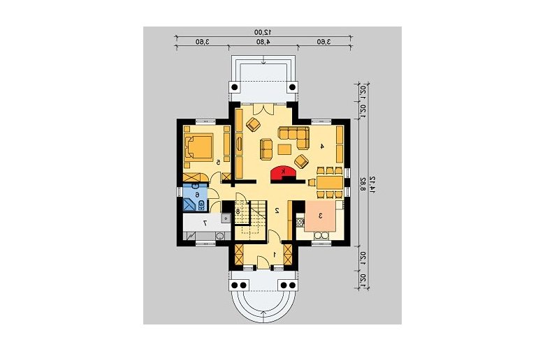 Projekt domu jednorodzinnego LK&461 - parter