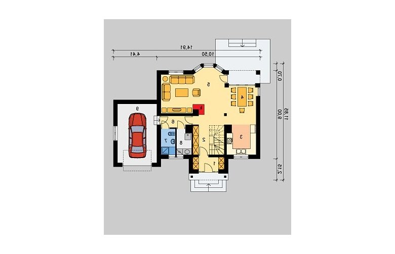 Projekt domu jednorodzinnego LK&468 - parter