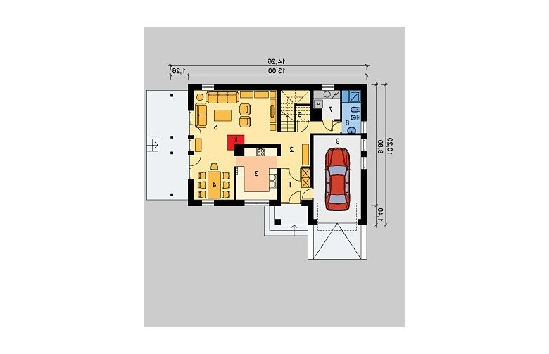 Projekt domu jednorodzinnego LK&473 - parter