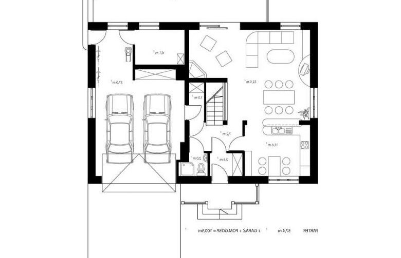 Projekt domu jednorodzinnego HG-C3G - rzut parteru