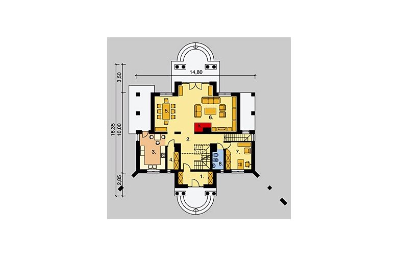 Projekt domu jednorodzinnego LK&474 - parter