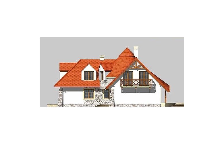 Projekt domu jednorodzinnego LK&477 - elewacja 4