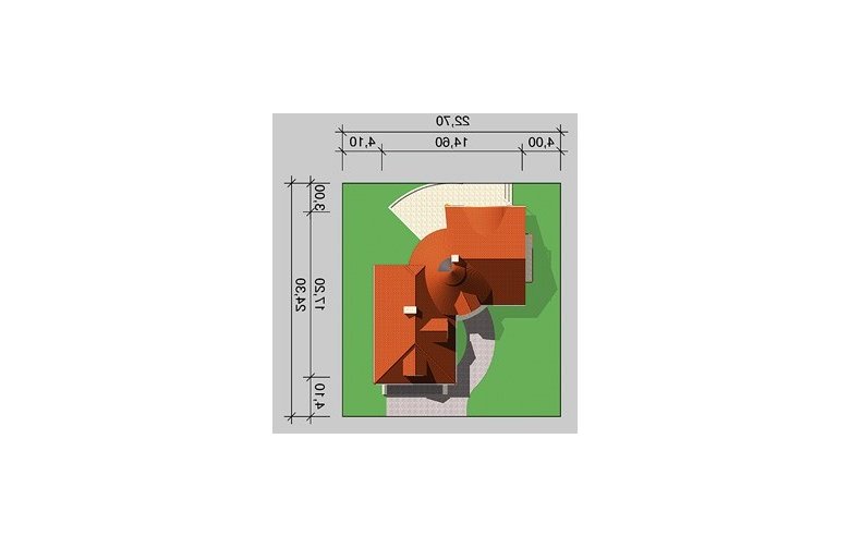 Projekt domu jednorodzinnego LK&477 - Usytuowanie - wersja lustrzana