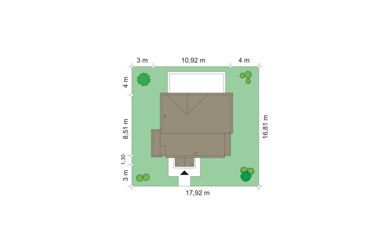 Projekt domu jednorodzinnego Prowansalski (413) - Usytuowanie