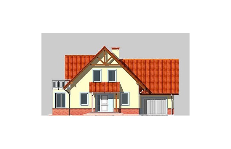 Projekt domu jednorodzinnego LK&480 - elewacja 1