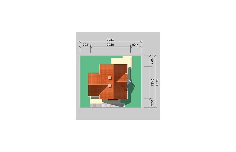 Projekt domu jednorodzinnego LK&480 - Usytuowanie - wersja lustrzana