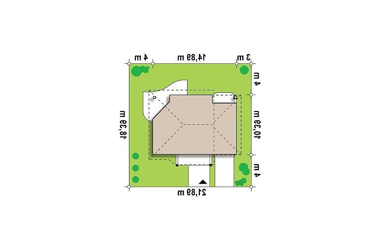 Projekt domu jednorodzinnego Z56 - Usytuowanie - wersja lustrzana