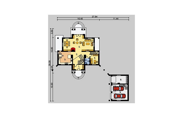Projekt domu piętrowego LK&481 - parter