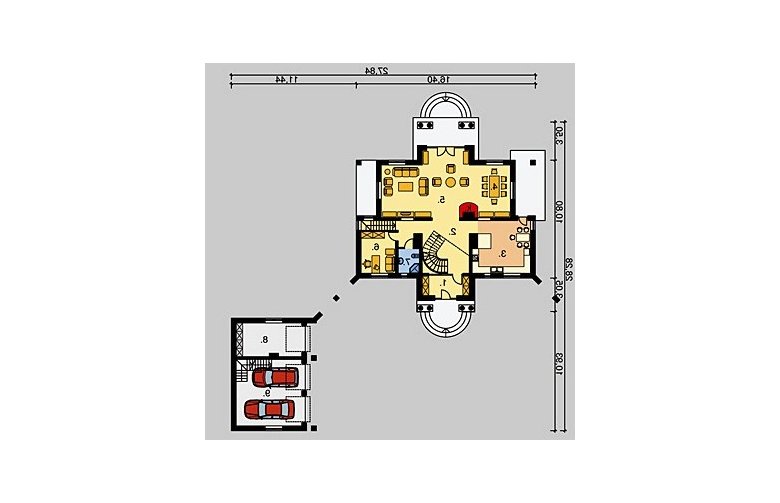 Projekt domu piętrowego LK&481 - parter