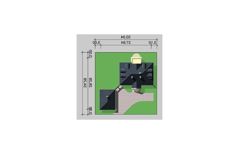 Projekt domu piętrowego LK&481 - Usytuowanie - wersja lustrzana