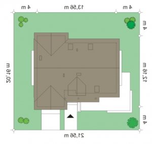 Usytuowanie budynku Pod dębami (415) w wersji lustrzanej