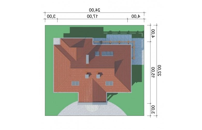 Projekt domu piętrowego LK&485 - Usytuowanie - wersja lustrzana
