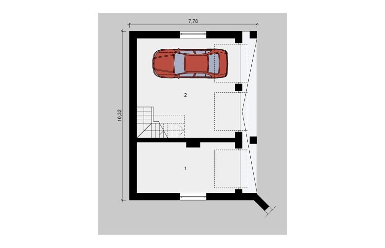 Projekt domu jednorodzinnego G17 - parter