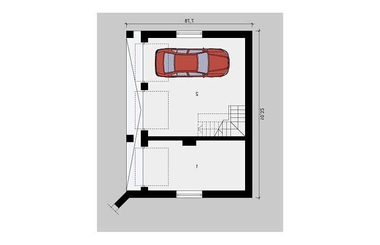 Projekt domu jednorodzinnego G17 - parter