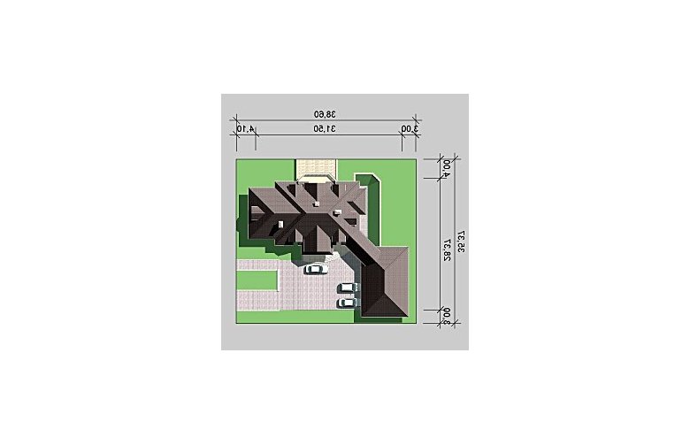 Projekt domu jednorodzinnego LK&491 - Usytuowanie - wersja lustrzana